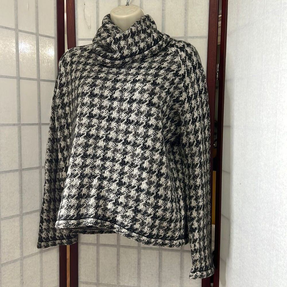 MADEWELL‎ HOUNDSTOOTH COWL NECK SIZE S